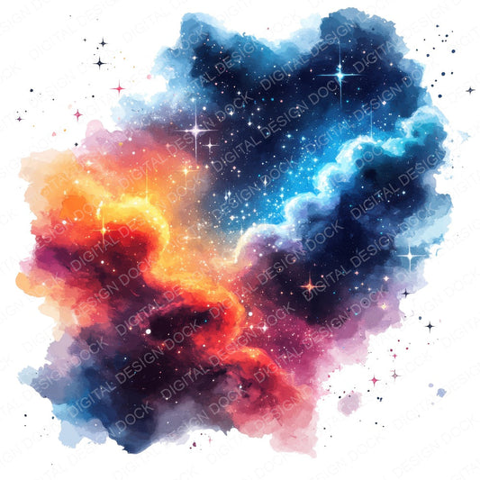Celestial Star Cluster fussy cut sheet in US Letter format showing all 12 designs on one printable page