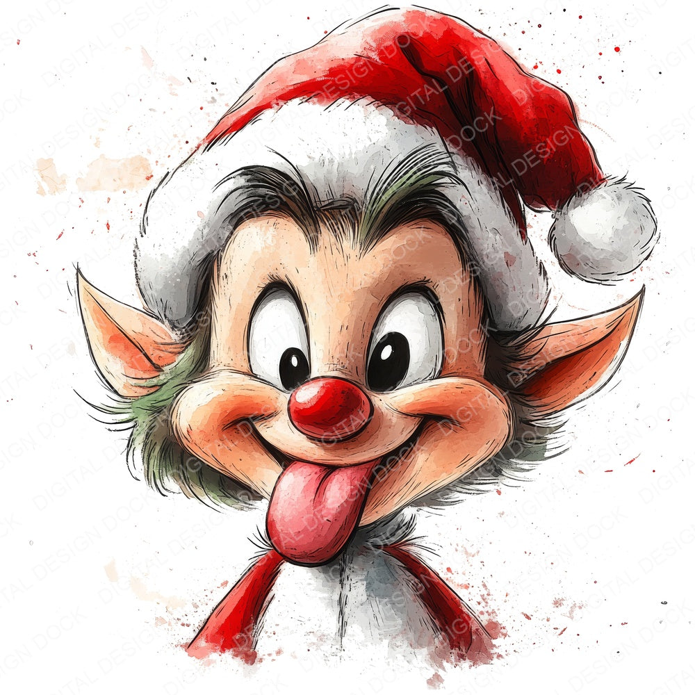 Cheeky Christmas Elf fussy cut sheet in A4 format showing all 12 designs on one printable page
