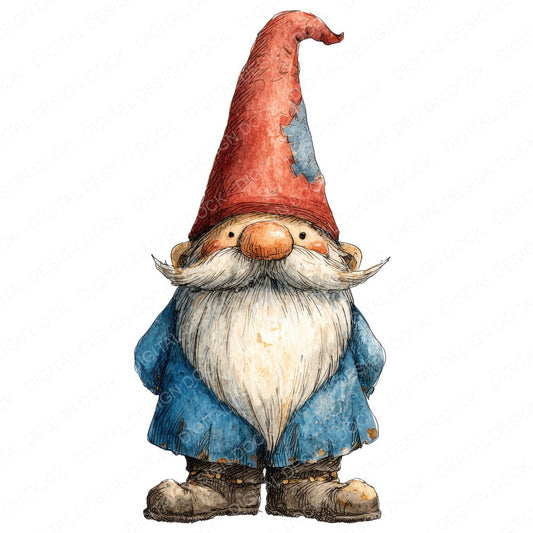 Cheerful Gnome Character Clipart Set (DDD004837)