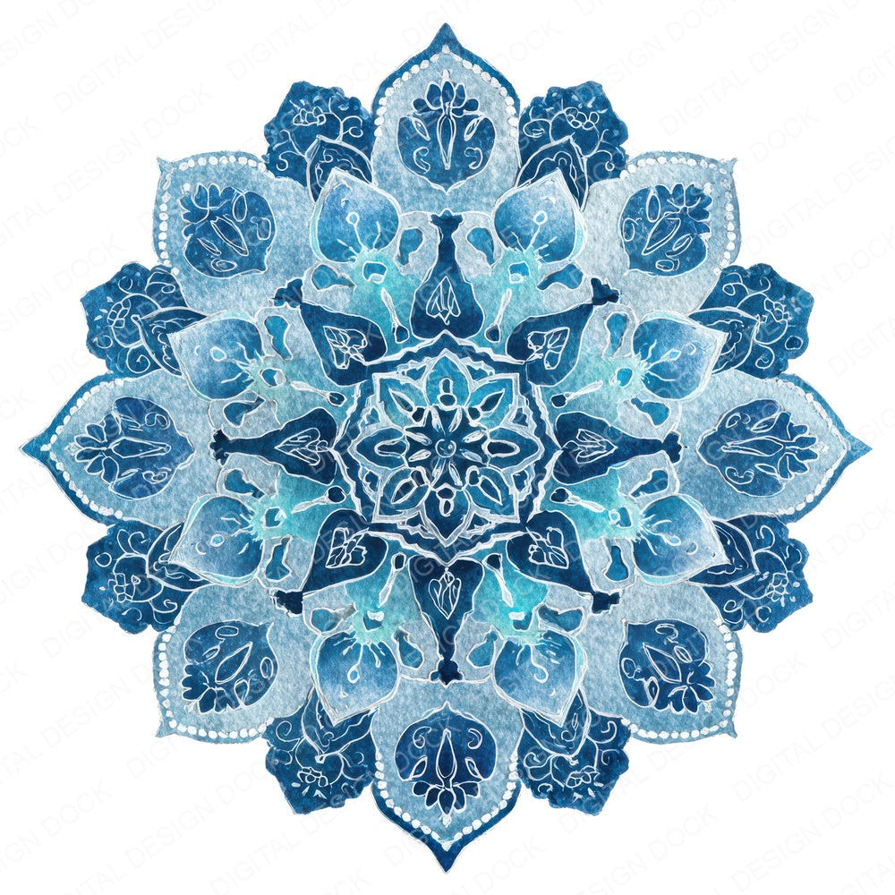 Christmas Folk Art Snowflake Clipart Set (DDD004884)