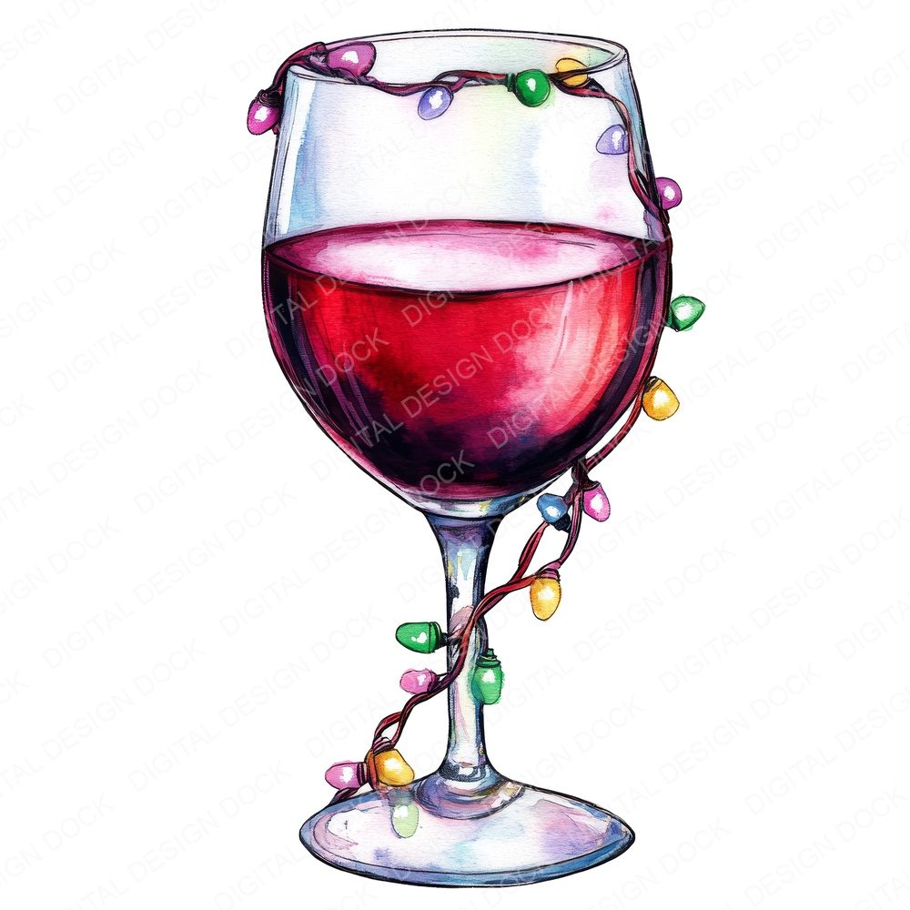 Christmas Glass of Wine Fussy Cut Sheets (DDD009265)