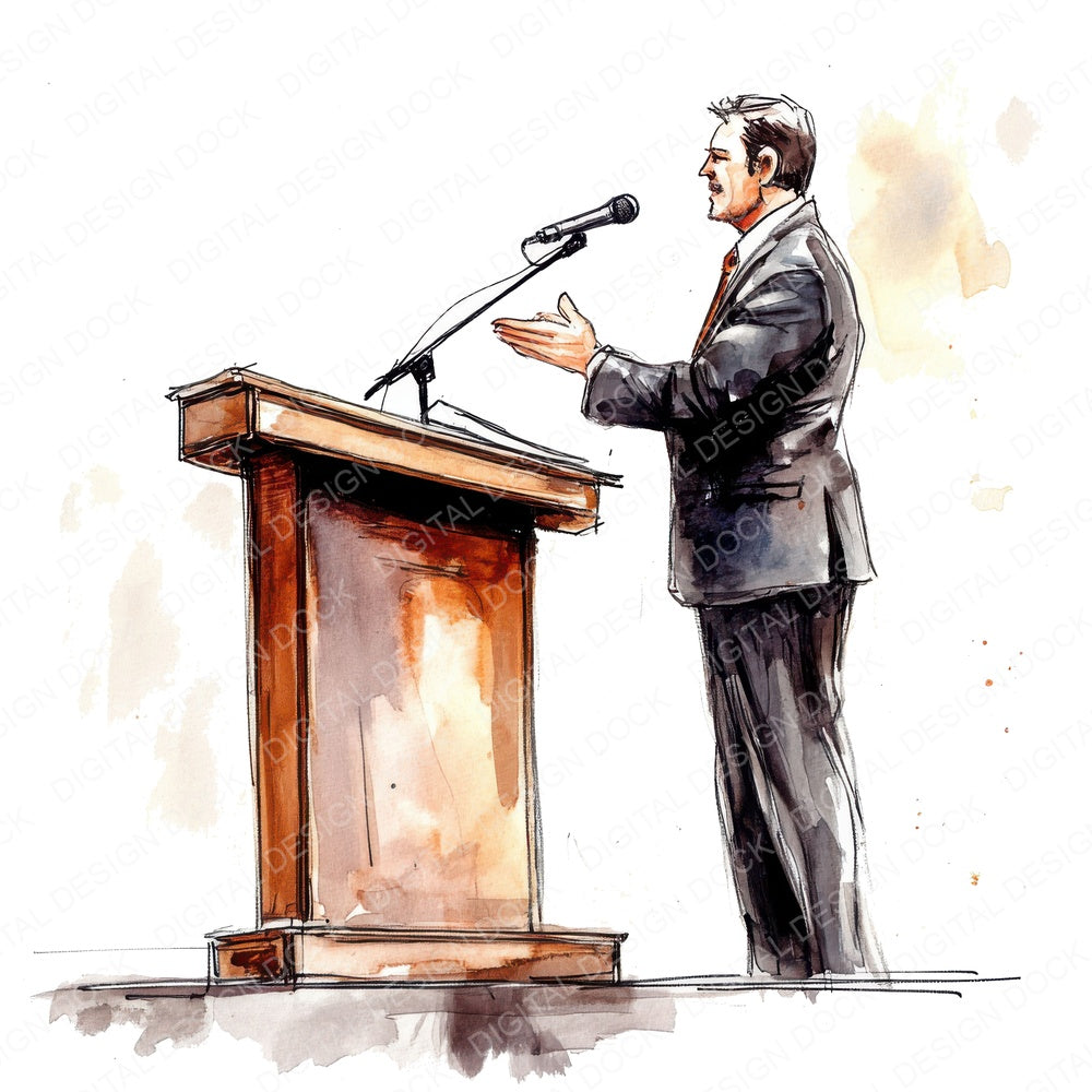 Church Preacher fussy cut sheet in A4 format showing all 12 designs on one printable page