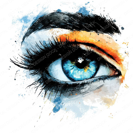 Close Up of Womans Eye fussy cut sheet in A4 format showing all 12 designs on one printable page