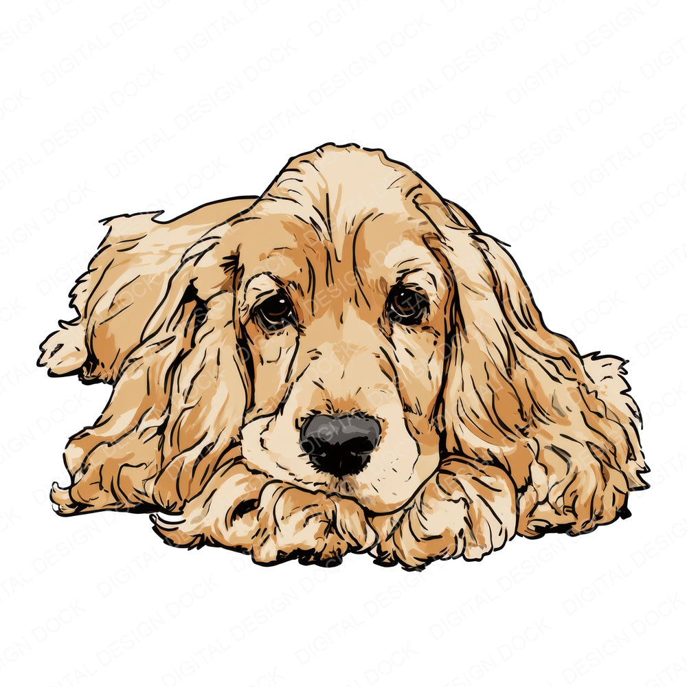 Cocker Spaniel Watercolour Dog Fussy Cut Sheets (DDD018068)
