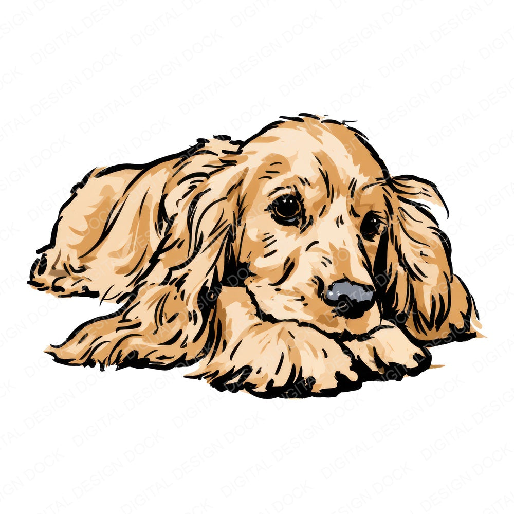 Cocker Spaniel Watercolour Dog Fussy Cut Sheets (DDD018068)