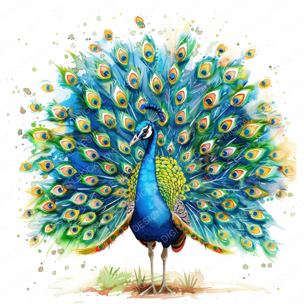 Colourful Peacock Fussy Cut Sheets (DDD009374)