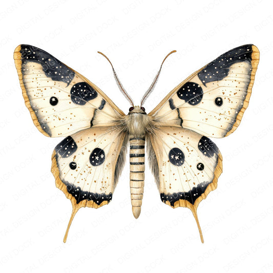 Constellation Winged Moth fussy cut sheet in A4 format showing all 12 designs on one printable page