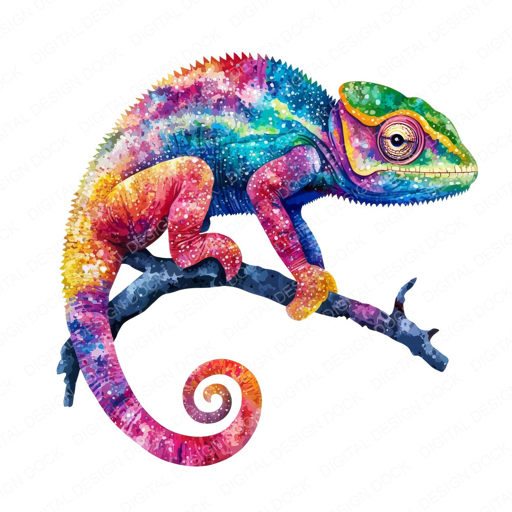 Crazy Neon Chameleon Fussy Cut Sheets (DDD009401)