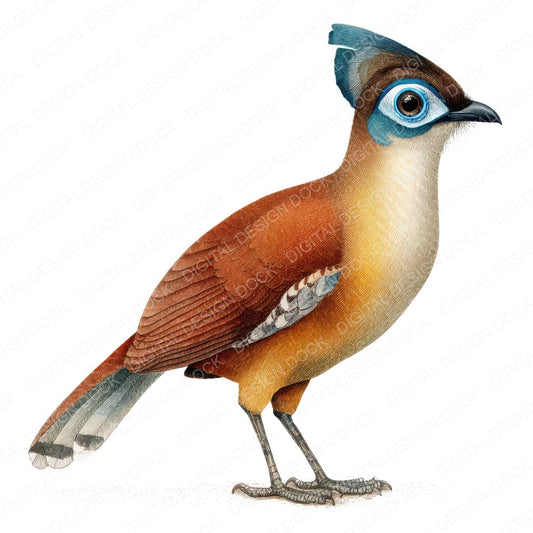 Crested Coua Exotic Bird Clipart Set (DDD008209)