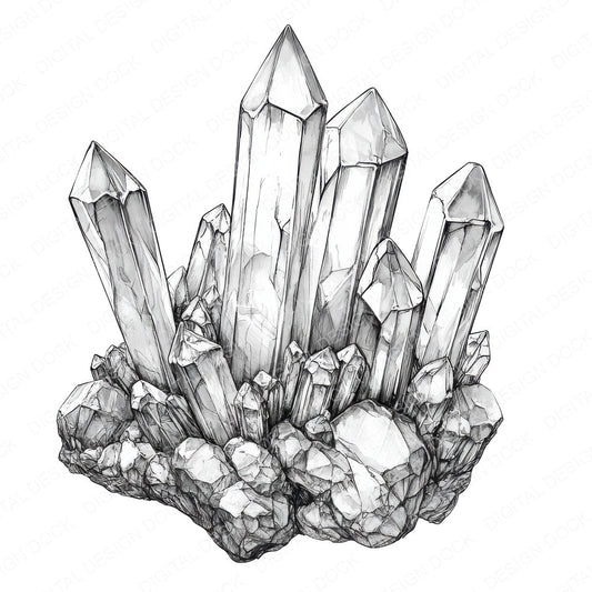 Crystal Cluster fussy cut sheet in US Letter format showing all 12 designs on one printable page