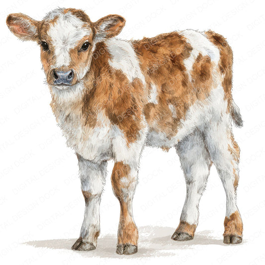 Cute Little Calf Clipart Set (DDD008230)