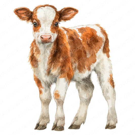 Cute Little Calf Clipart Set (DDD008230)