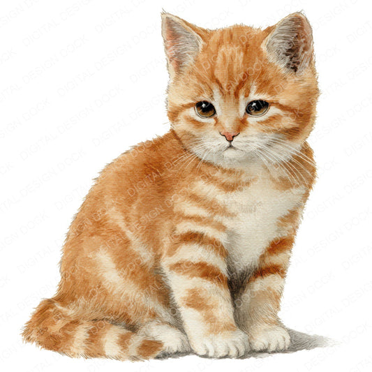 Cute Little Kitten Clipart Set (DDD008234)