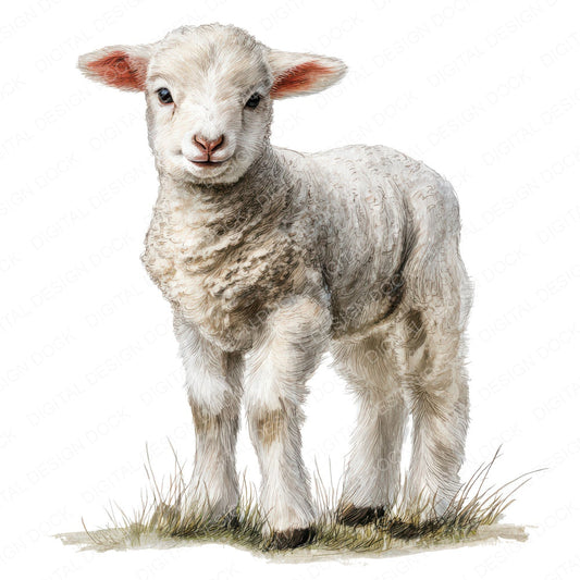 Cute Little Lamb Clipart Set (DDD008235)