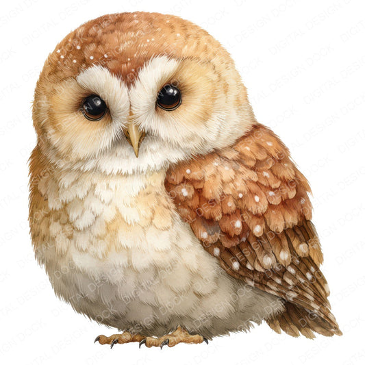 Cute Little Owl Clipart Set (DDD008236)