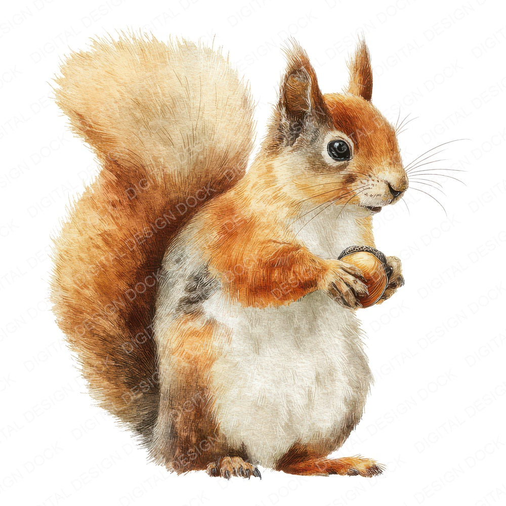 Cute Little Squirrel Clipart Set (DDD008237)