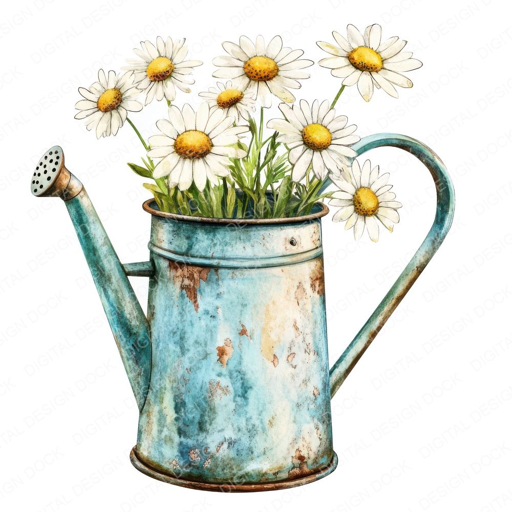 Daisy Watering Can Fussy Cut Sheets (DDD009463)