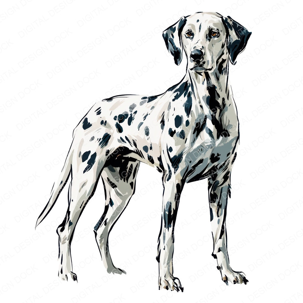 Dalmatian Watercolour Dog Clipart Set (DDD018050)