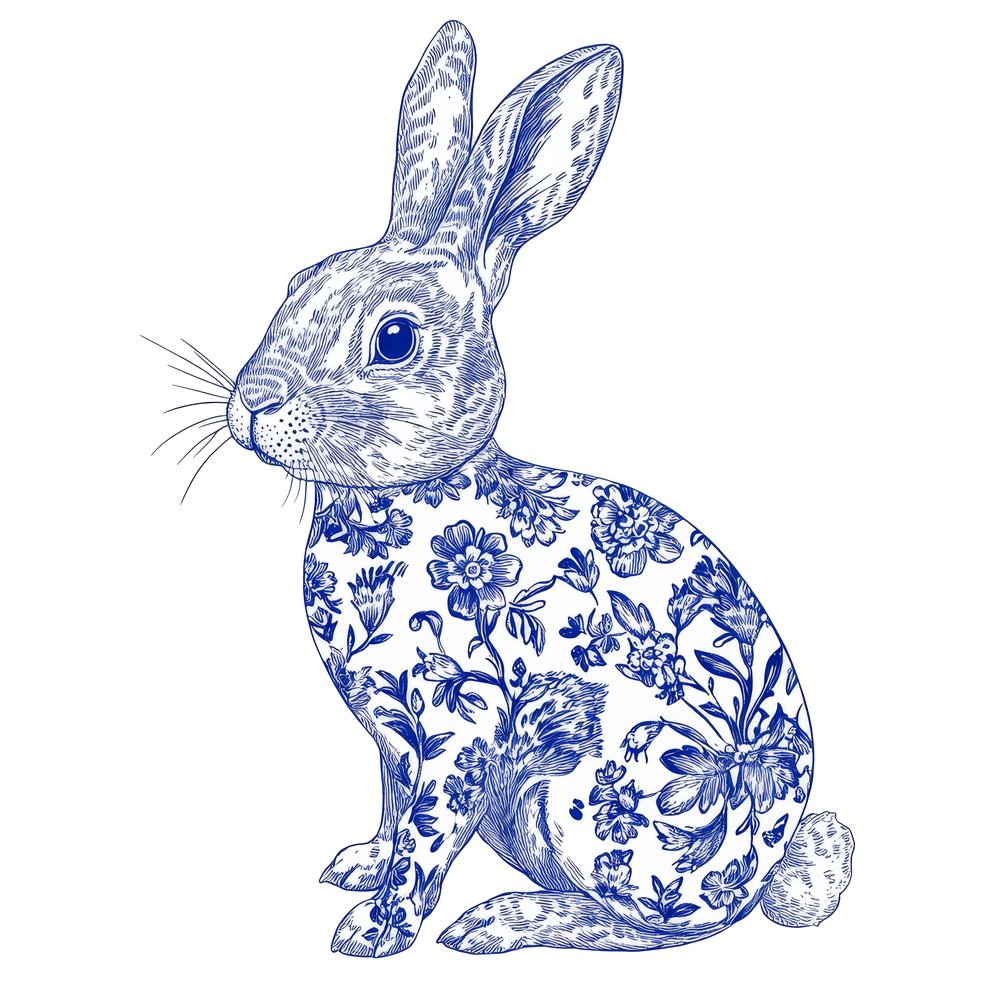 Delftware style Rabbit Clipart Set (DDD005109)