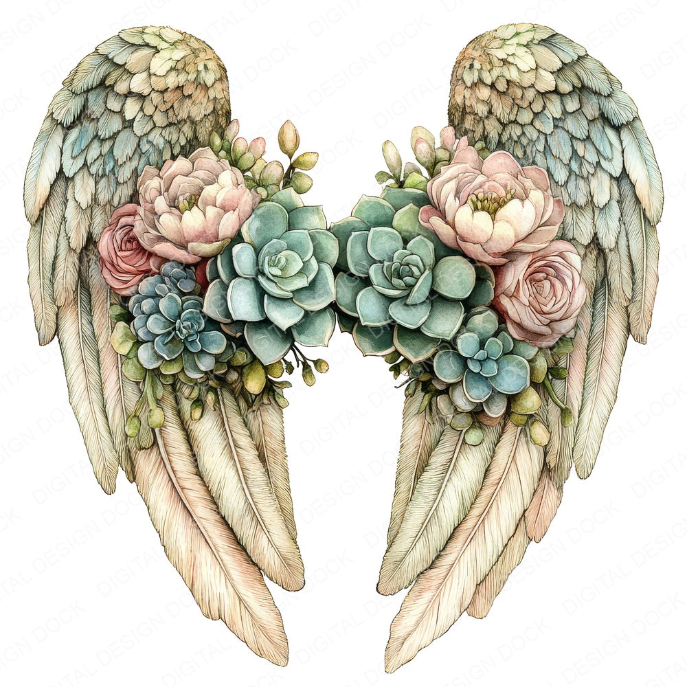 Desert Bloom Angel Wings Fussy Cut Sheets (DDD009492)