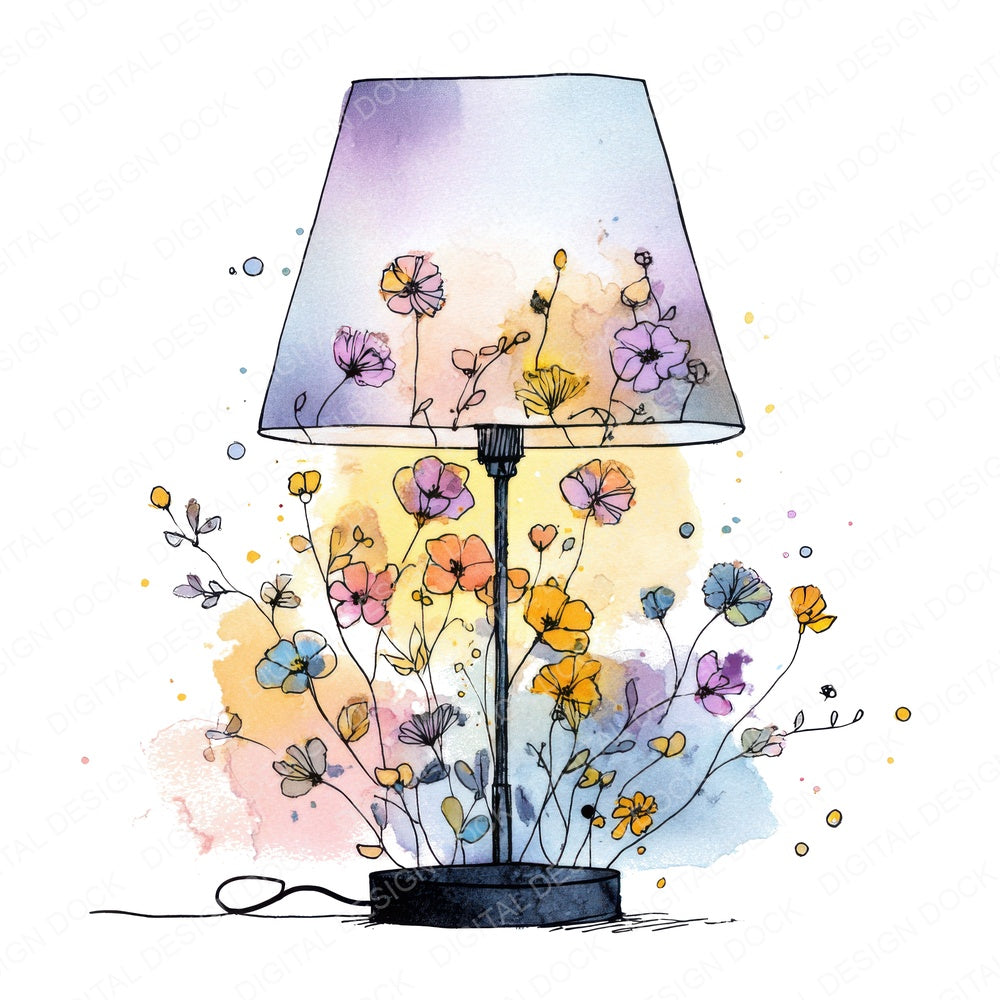 Desk Lamp Wildflowers Fussy Cut Sheets (DDD009497)