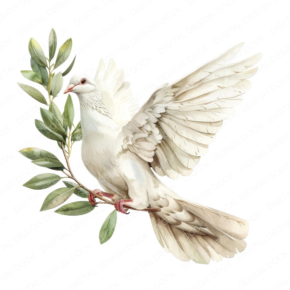 Dove Olive Branch Peace Clipart Set (DDD005126)