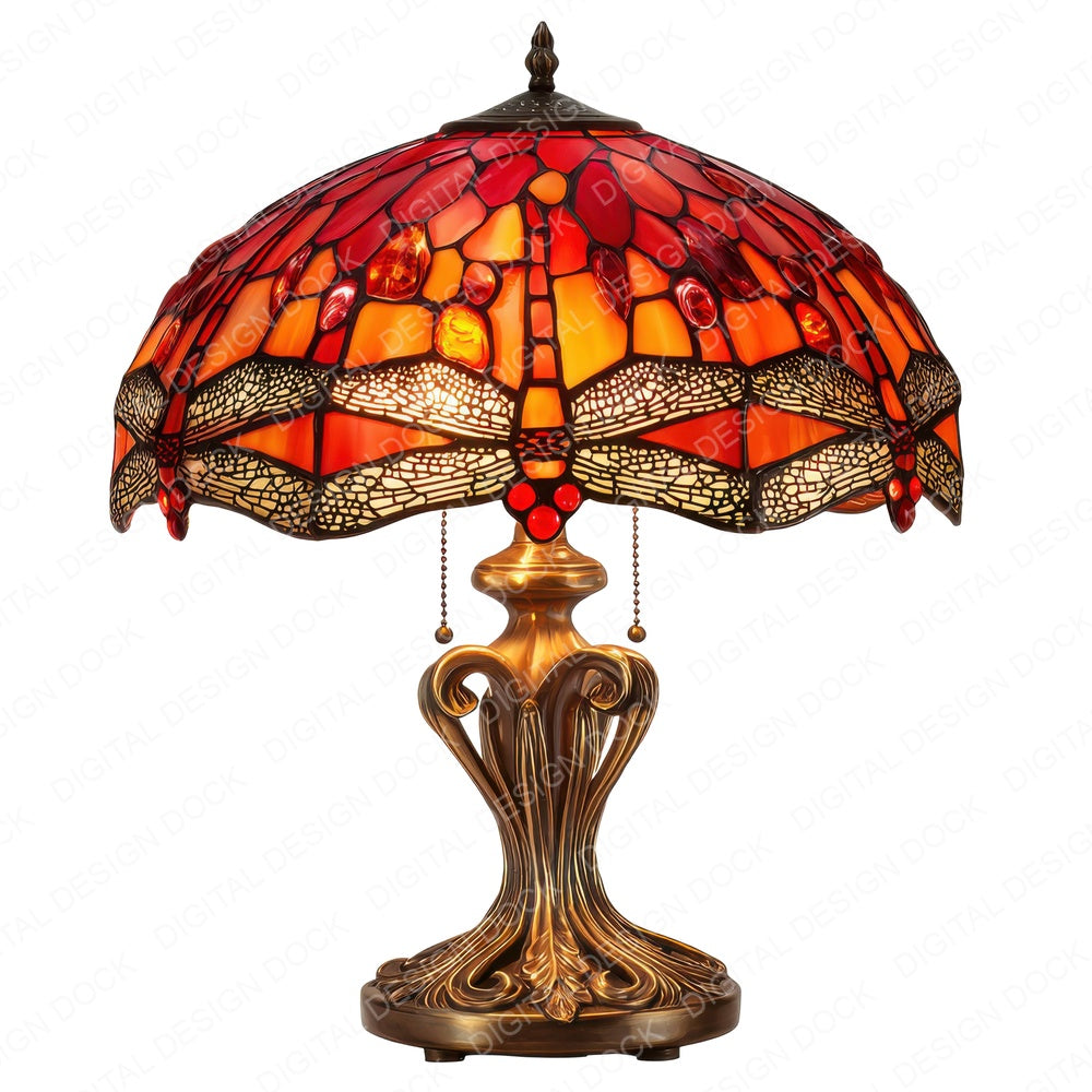 Dragonfly Tiffany Lamp fussy cut sheet in US Letter format showing all 12 designs on one printable page