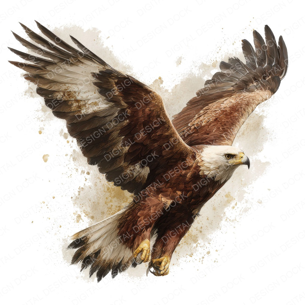 Eagle Bird Illustration fussy cut sheet in A4 format showing all 12 designs on one printable page