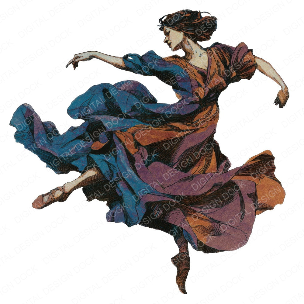 Early Jazz Blues Dancer fussy cut sheet in US Letter format showing all 12 designs on one printable page