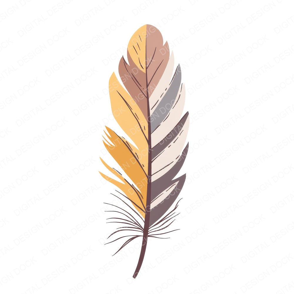 Earthy Tone Boho Feather fussy cut sheet in A4 format showing all 12 designs on one printable page