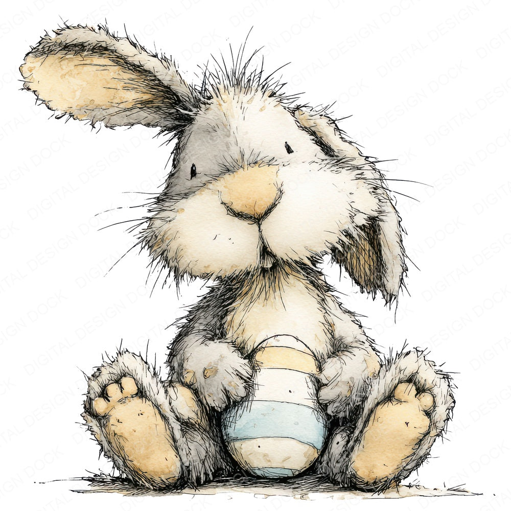 Easter Bunny Egg fussy cut sheet in US Letter format showing all 12 designs on one printable page