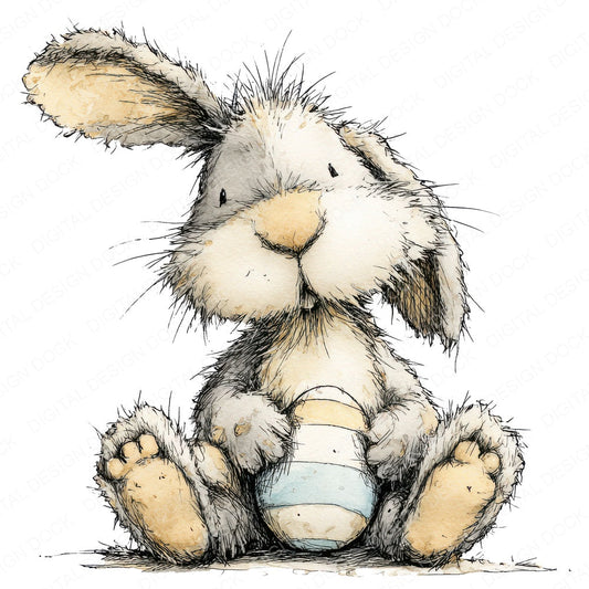 Easter Bunny Egg fussy cut sheet in US Letter format showing all 12 designs on one printable page