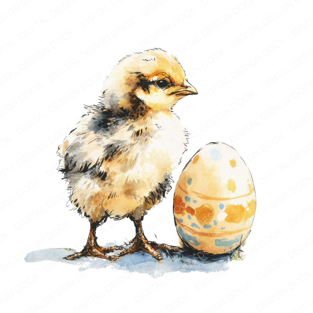 Easter Chick Egg fussy cut sheet in A4 format showing all 12 designs on one printable page