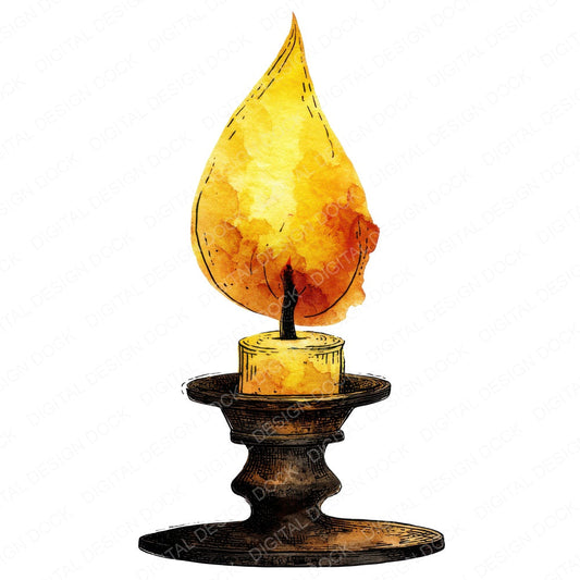 Enchanted Candlestick fussy cut sheet in A4 format showing all 12 designs on one printable page