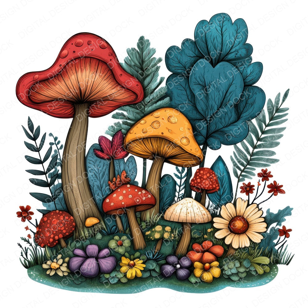 Enchanted Forest Cartoon fussy cut sheet in A4 format showing all 12 designs on one printable page