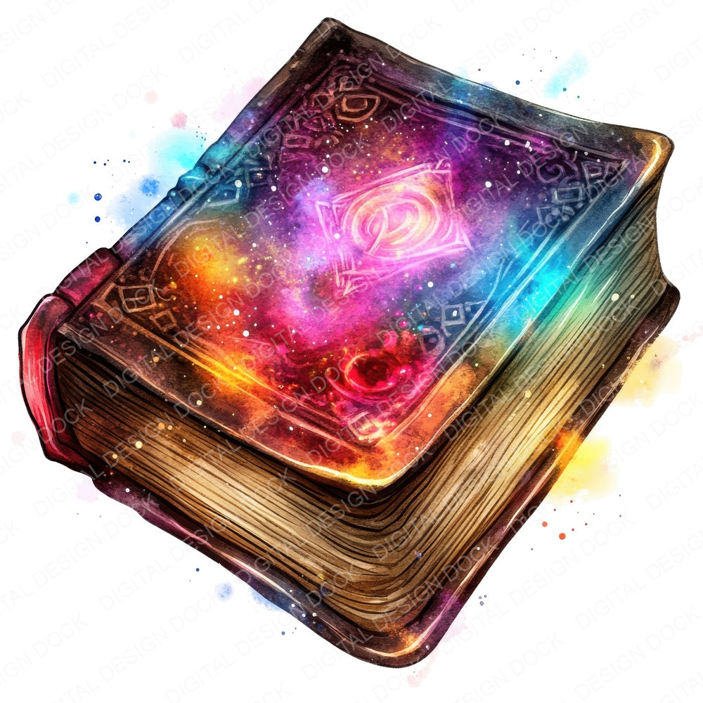 Enchanted Magical Book fussy cut sheet in A4 format showing all 12 designs on one printable page