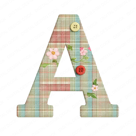 Fabric Alphabet ABC Blocks fussy cut sheet in A4 format showing all 12 designs on one printable page
