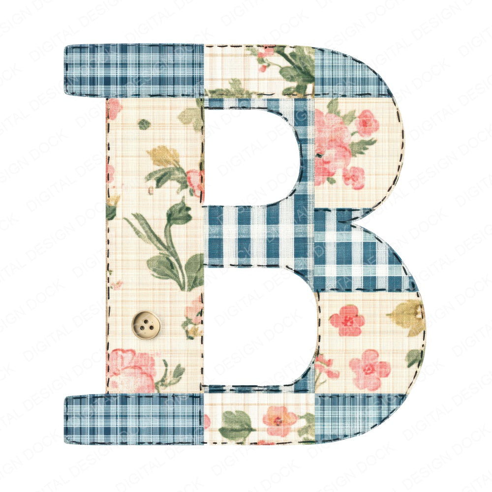 Fabric Alphabet ABC Blocks fussy cut sheet in US Letter format showing all 12 designs on one printable page