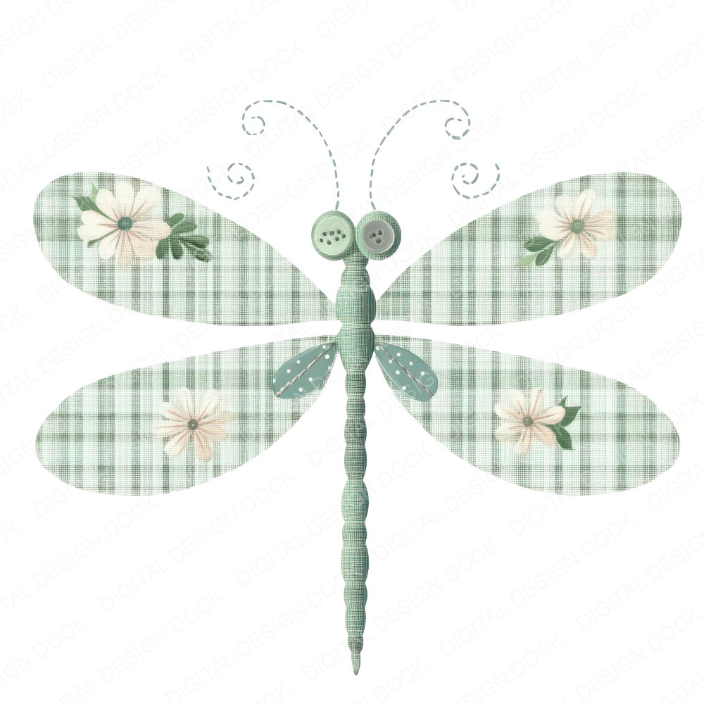 Fabric Dragonfly Patch fussy cut sheet in A4 format showing all 12 designs on one printable page