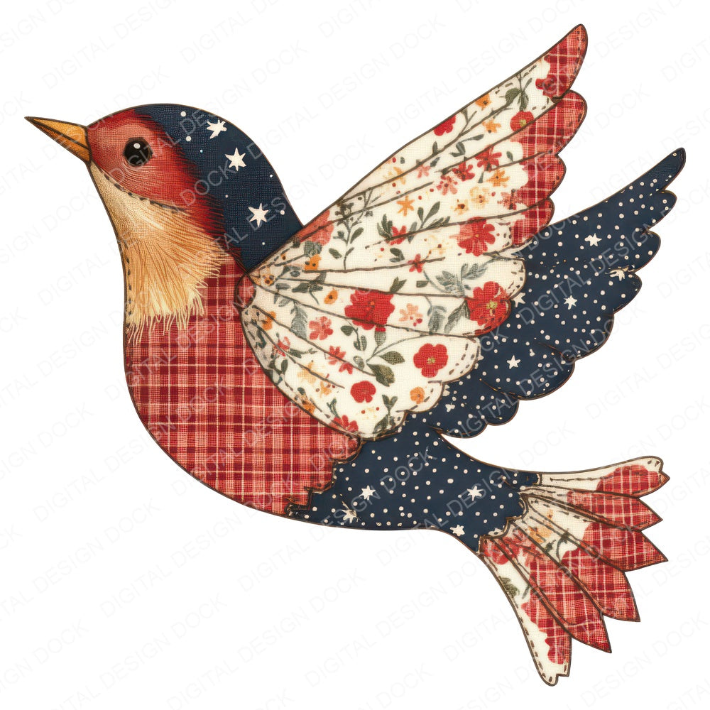Fabric Flying Robin Fabric Wings fussy cut sheet in US Letter format showing all 12 designs on one printable page