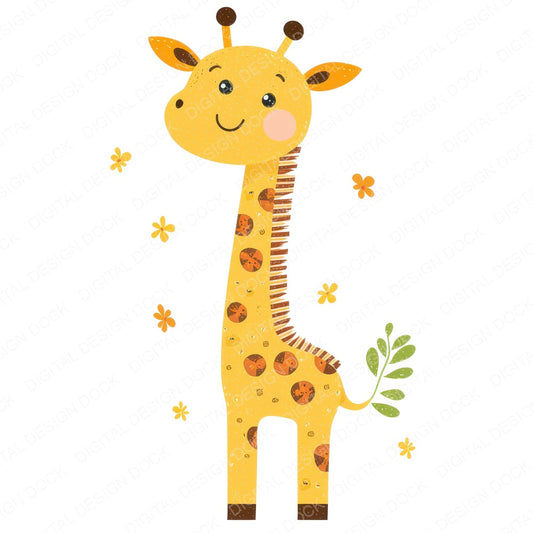Fabric Giraffe Patch fussy cut sheet in A4 format showing all 12 designs on one printable page