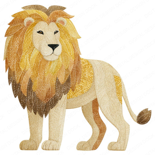 Fabric Lion fussy cut sheet in A4 format showing all 12 designs on one printable page