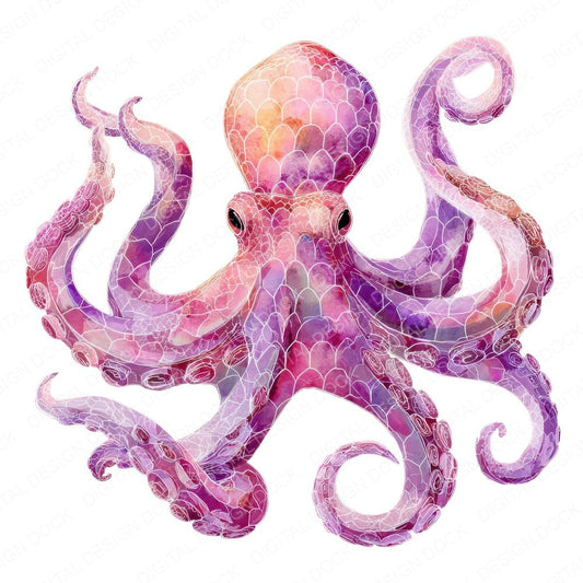 Fabric Octopus Clipart Set (DDD005227)