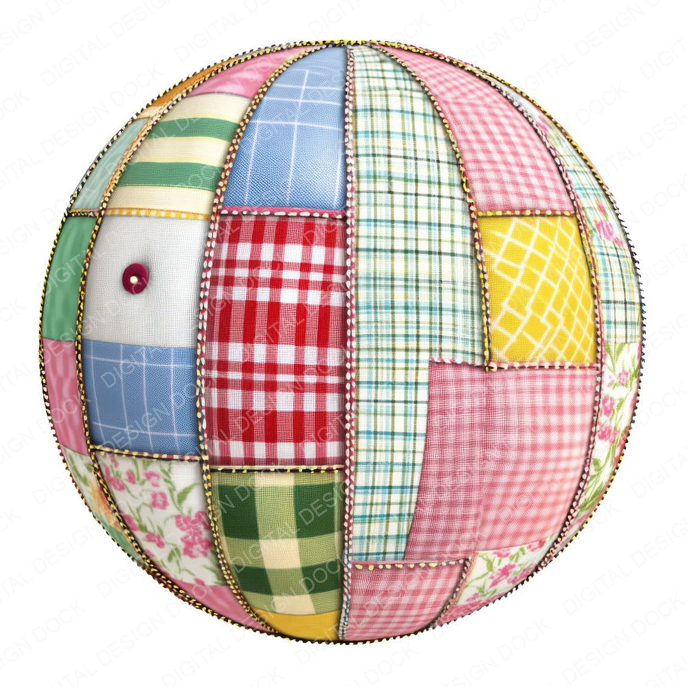 Fabric Patch Ball fussy cut sheet in A4 format showing all 12 designs on one printable page