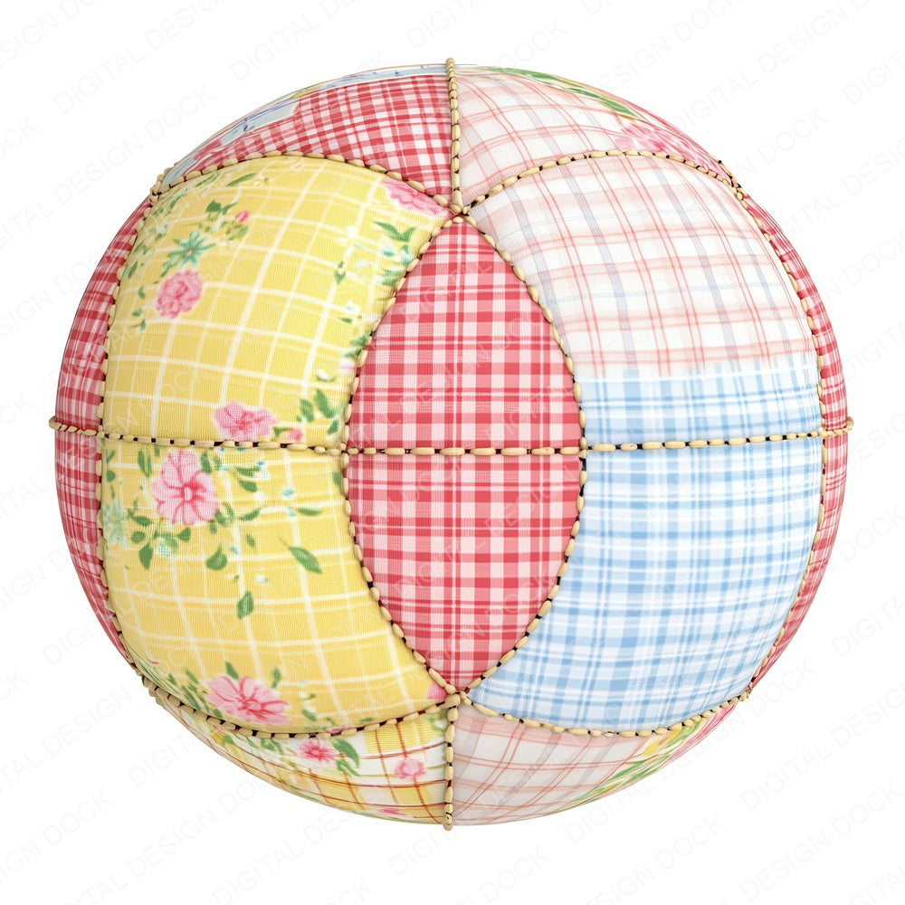 Fabric Patch Ball fussy cut sheet in US Letter format showing all 12 designs on one printable page