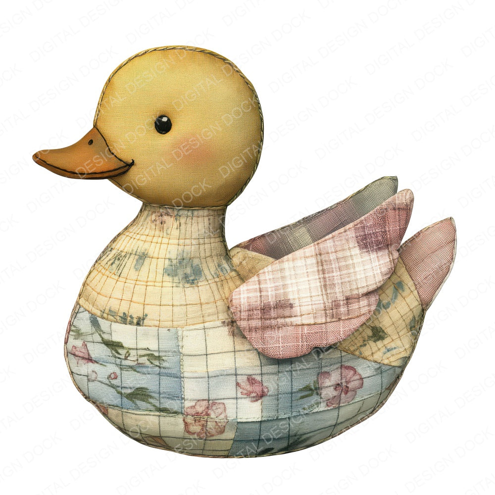 Fabric Patchwork Duck on Water fussy cut sheet in A4 format showing all 12 designs on one printable page