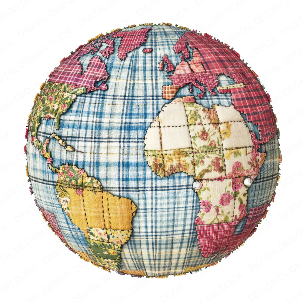 Fabric Planet Earth fussy cut sheet in A4 format showing all 12 designs on one printable page