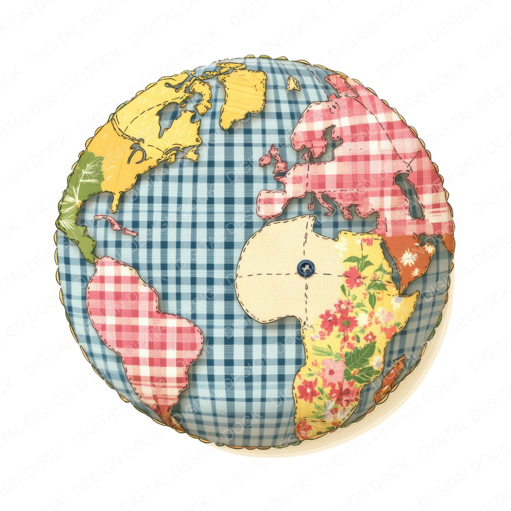 Fabric Planet Earth fussy cut sheet in US Letter format showing all 12 designs on one printable page