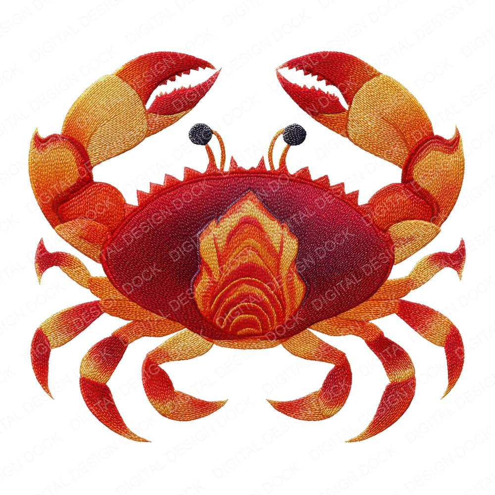 Fabric Sea Crab fussy cut sheet in A4 format showing all 12 designs on one printable page