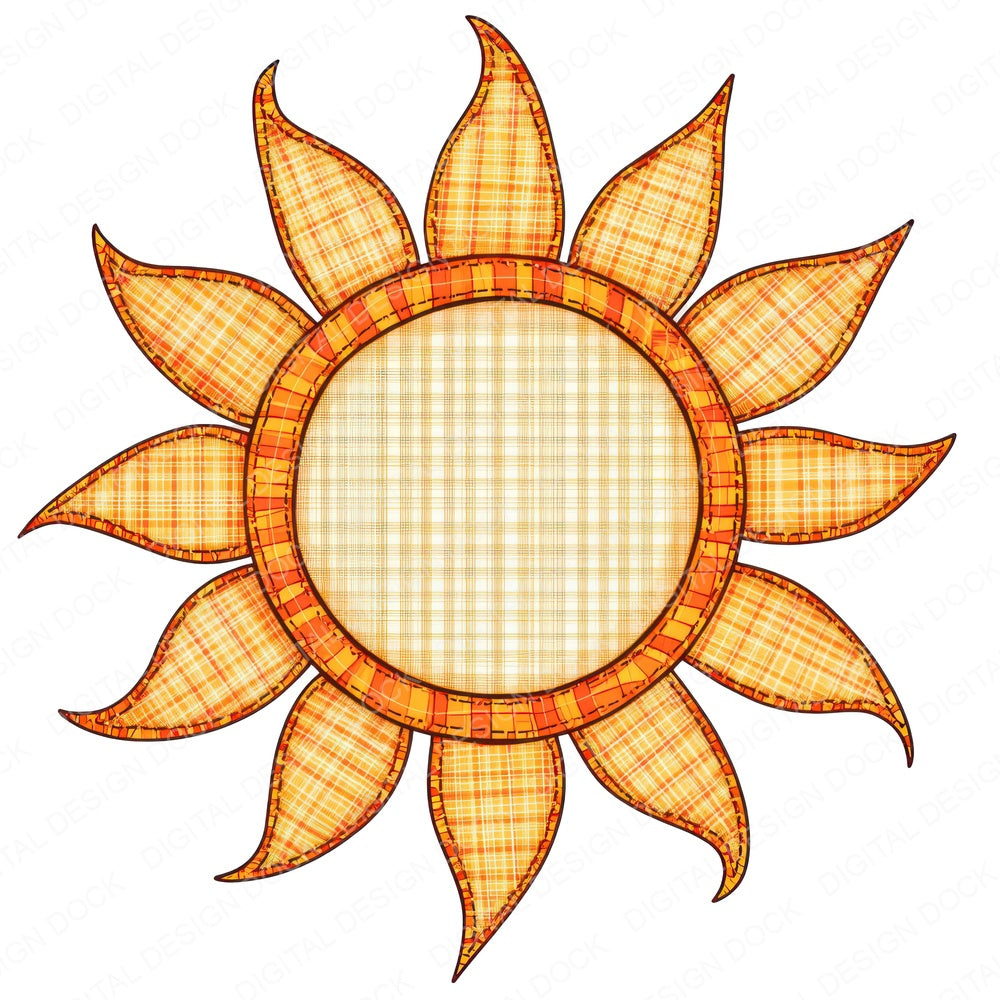 Fabric Sunshine Burst fussy cut sheet in US Letter format showing all 12 designs on one printable page